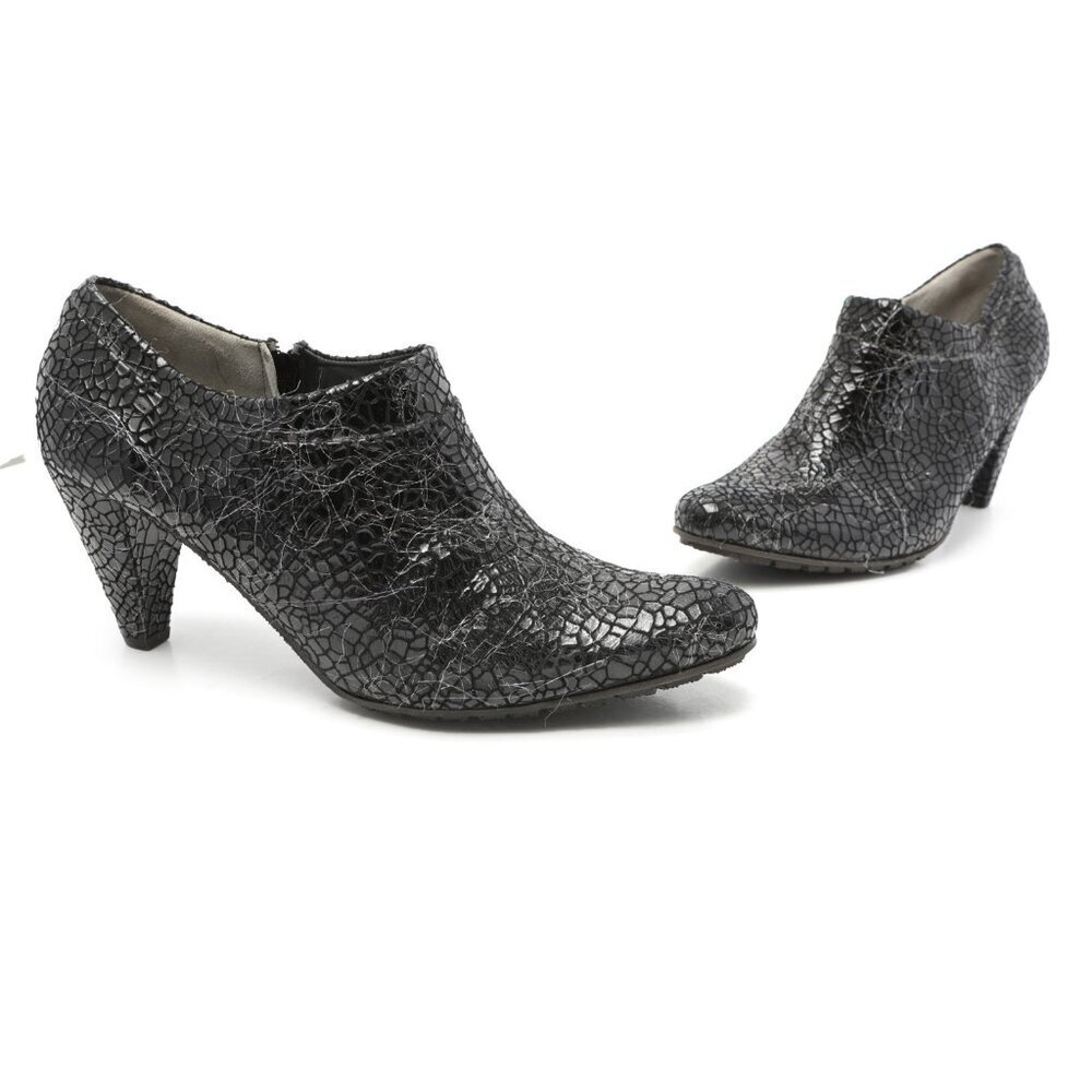 Ron White Leather Patent Ankle Shoe Shootie Black Reptile Eyelash Holographic 42 - Picture 13 of 13